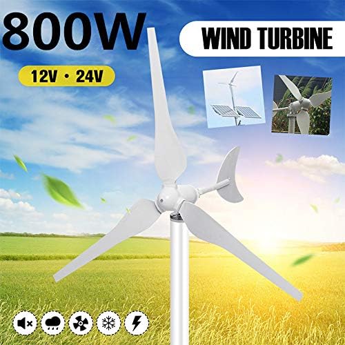 800W 3 Blade Horizontal Wind Generator 12V/24V Wind Turbines Generator Windmill Energy Turbines Charge with Controller for Home,24v