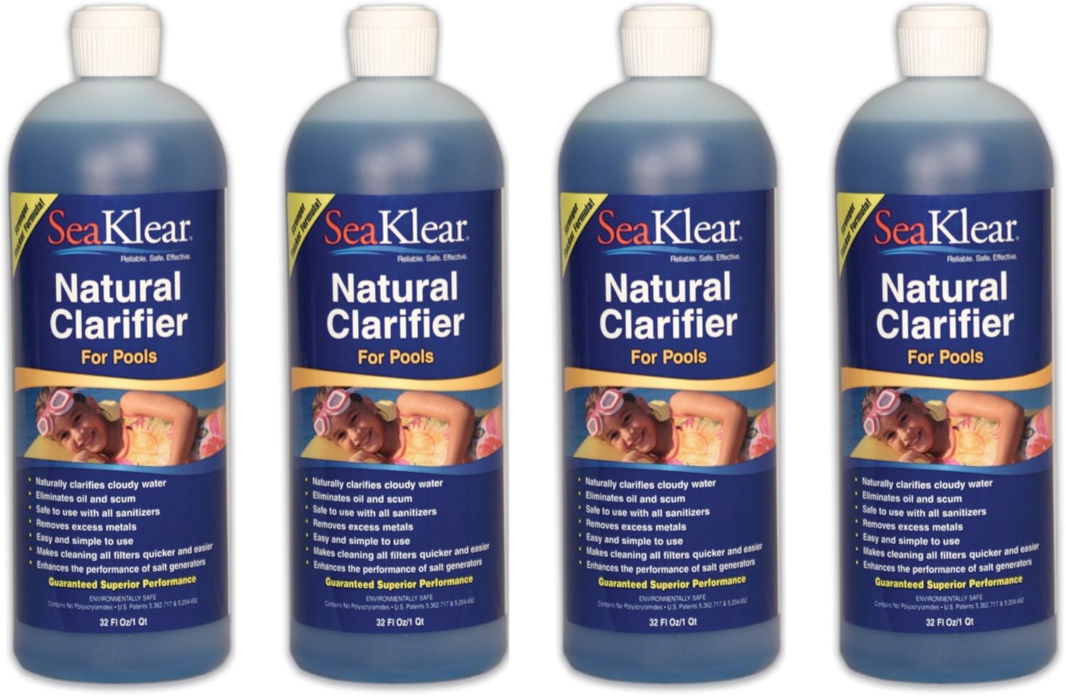 Sea Klear SKPCQ-04 Swimming Pool Clarifier, 4-Pack