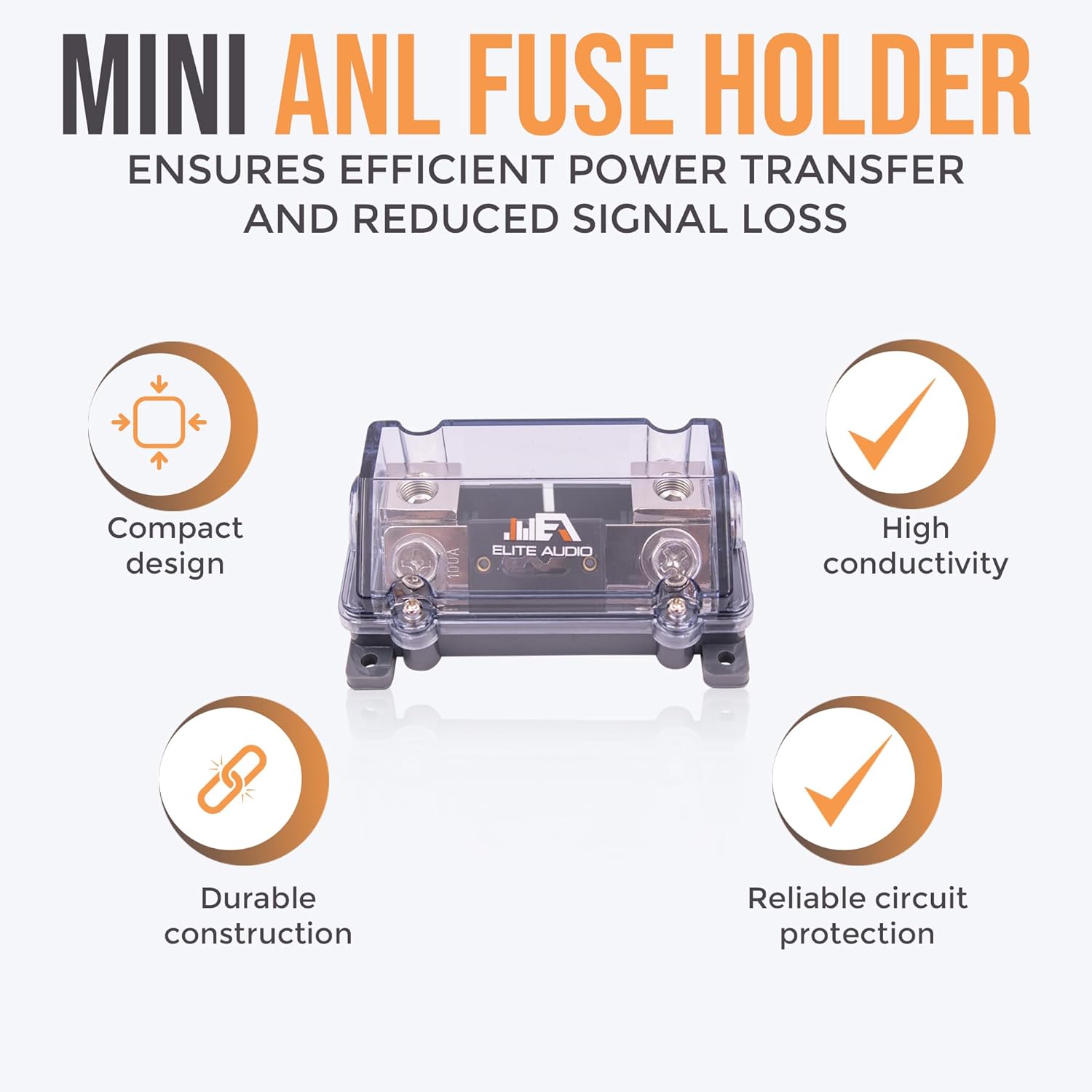 Elite Audio Premium Series Amp Kit Copper Clad Aluminum Wire, Triple-Shielded RCA Cables, High-Power Capacity, ANL Fuse Holder, Car Amplifier Install Kit (4 Gauge (Full Size ANL))