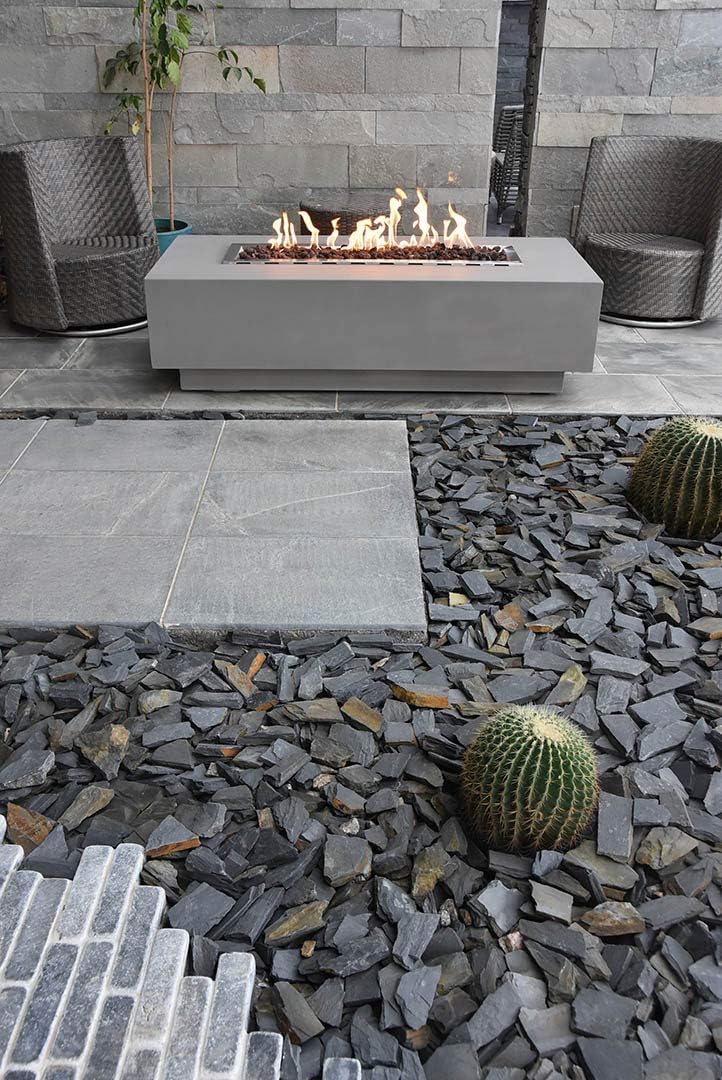 Elementi Granville Concrete Fire Table Natural Gas Outdoor Fire Pit Concret Patio Fireplaces Garden Furniture (Light Grey)
