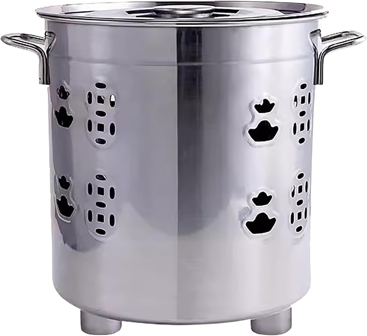 Incinerator Burn Barrel，Outdoor Metal Burn Barrel Fire Pit - Heavy Duty Incinerator for Yard Waste and Backyard Trash Burning(Silver,XX-Large)