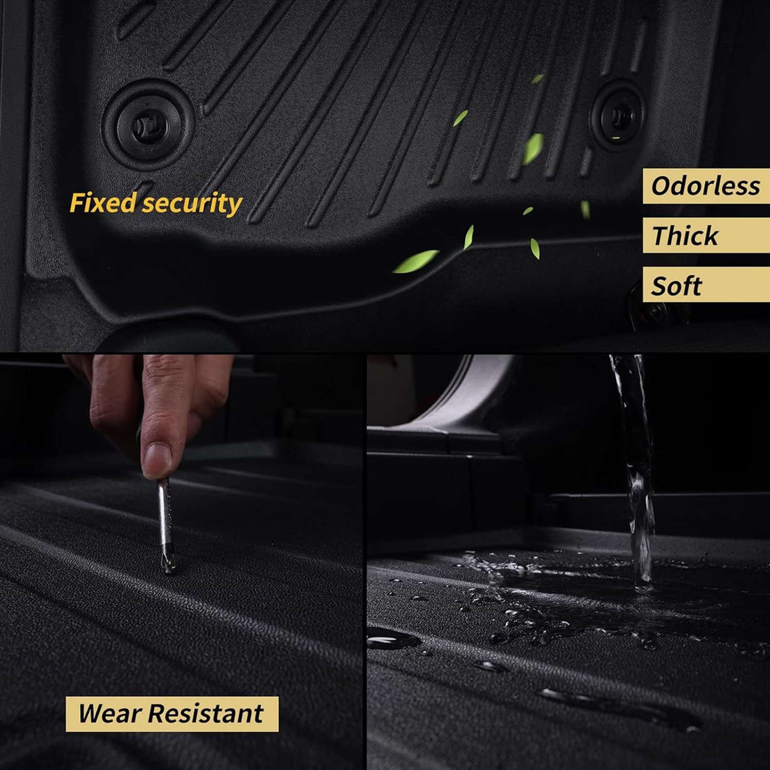 Floor Mats for Cadillac Vistiq EV (Only Fit 6 seat) with Cargo Mat & Backrest Mat, TPE All Weather Protection Full Set Car Liners Accessories 2nd & 3rd Row Covering The Backrest Mat