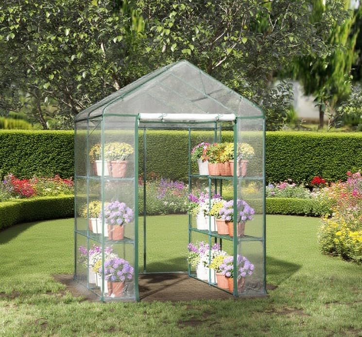 Greenhouse Polycarbonate Green House with Roof Vent and Quick Setup Structure, Aluminum Greenhouse for Garden Backyard