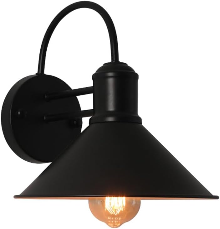 American Retro Outdoor Wall Lights IP54 Waterproof Wall Sconce Exterior Iron Porch Wall Light Black 10 Inch Vintage Farmhouse Barn Light Wall Mount Garage Patio Lighting Fixture
