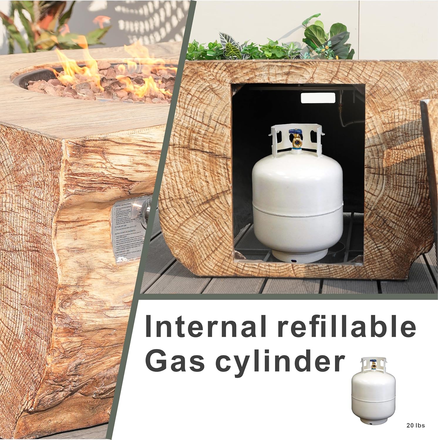 2 in 1 Outdoor Fire Table 50,000 BTU Gas Burner & Coffee Table 40