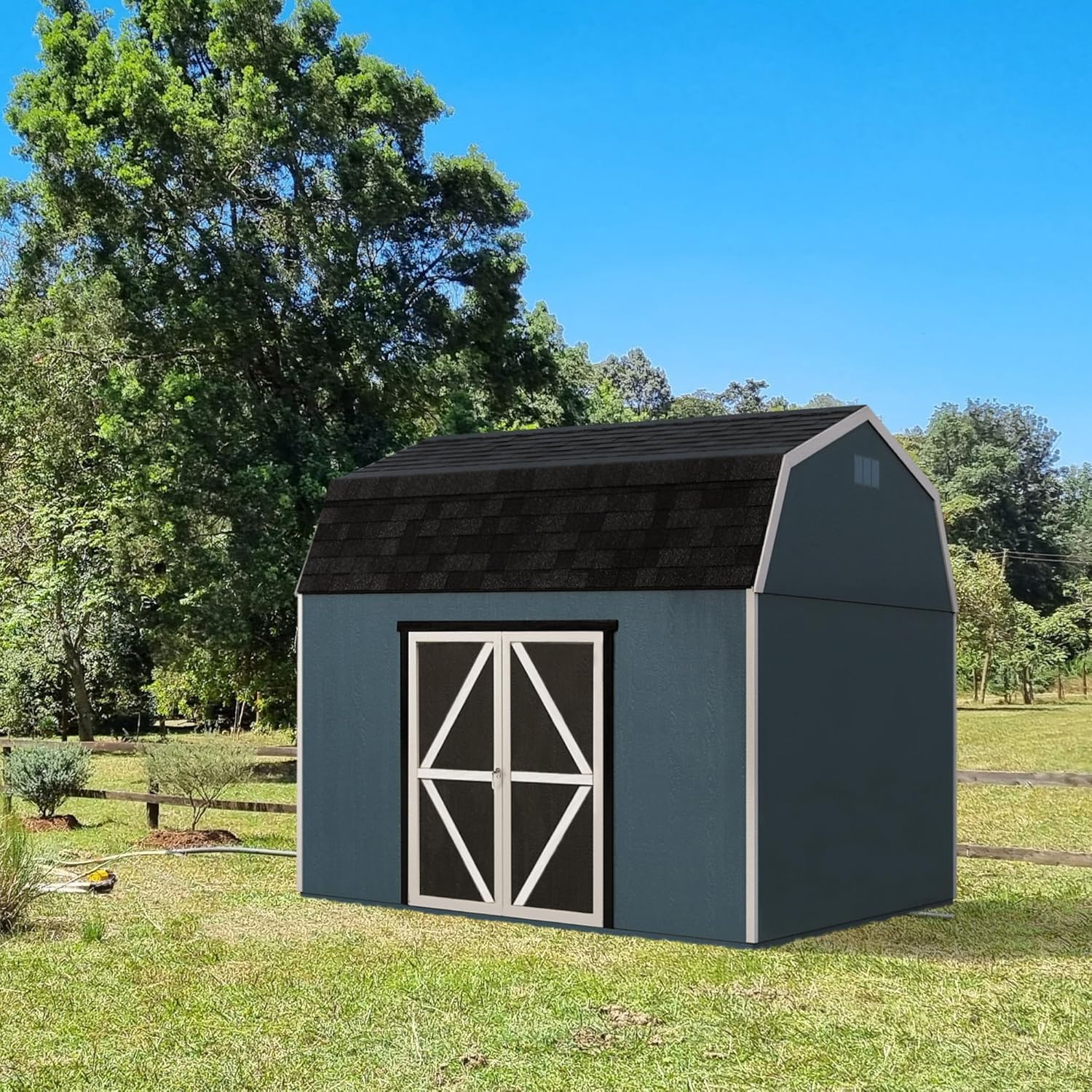 Handy Home Products Braymore 10x12 Do-It-Yourself Wooden Storage Shed- Does not Include Floor kit, Paint, or Roofing Shingles