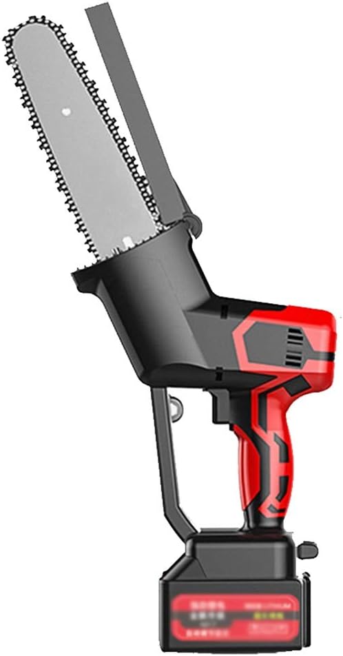 Single Flashlight Chain Saw, Small Outdoor Logging Saws, Battery Powered, 10inch Portable Cordless Electric Chainsaw (Size : 1 Battery) ()