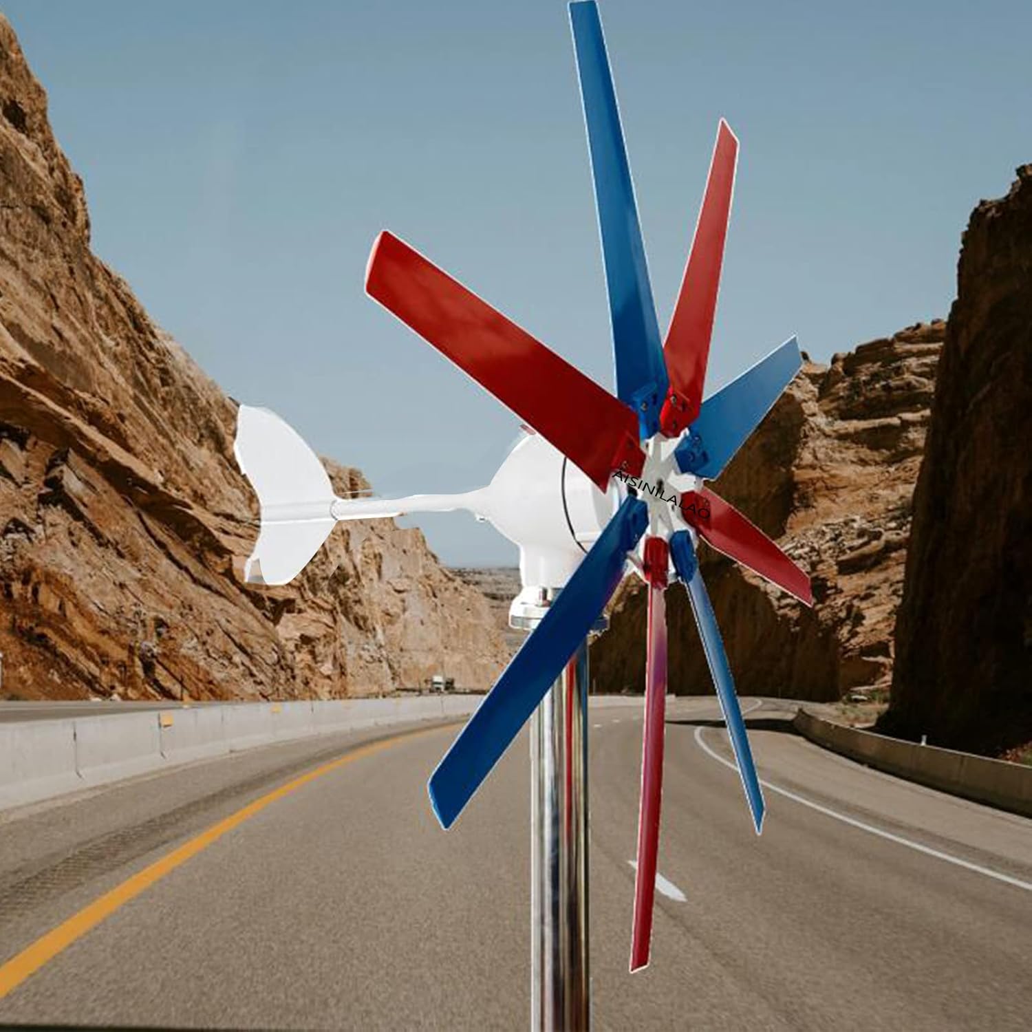 12000W Efficient Wind Turbine Generator, 12V 24V 48V 8 Blades Vertical Wind Turbine Generator for Home Wind Turbine (with Controller)