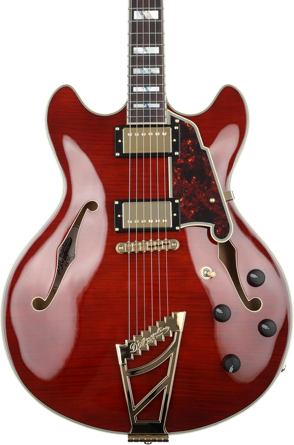 D'Angelico 6 String Semi-Hollow-Body Electrical Guitar, Right, Viola (DAEDCVIOGS)