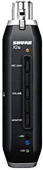 Shure X2u XLR-to-USB Signal Adapter with Headphone Jack, Integrated Pre-amp with Mic Gain Control, Zero-Latency Monitoring, +48V Phantom Power for Condenser Microphones, 3m USB Cable and Storage Pouch