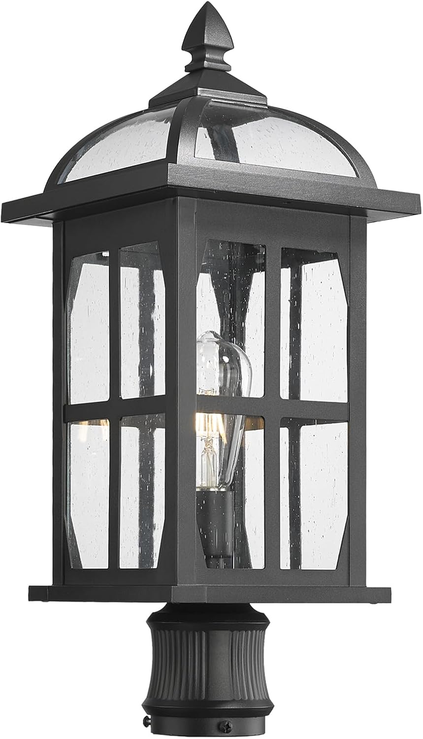 Darkaway Large Outdoor Post Lights Lamp Posts Outdoor Lighting, 21.7inch Waterproof Aluminum Post Lights Exterior Light Fixtures with Glass,Overside Fence Pole Lights for Porch Yard Patio Garage