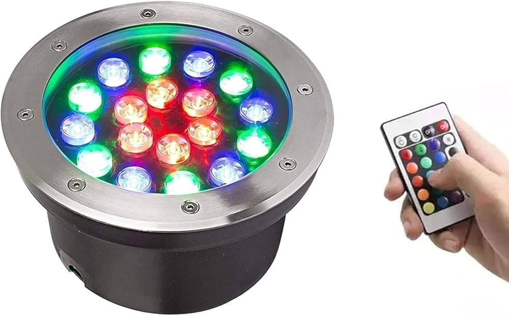 LED Underwater Pond Lights - Ring Fountain LED Lamp, IP68 Waterproof Stainless Steel Recessed Pond Spotlight, RGB Color Changing Landscape Lights with Remote Control(24V,36W)