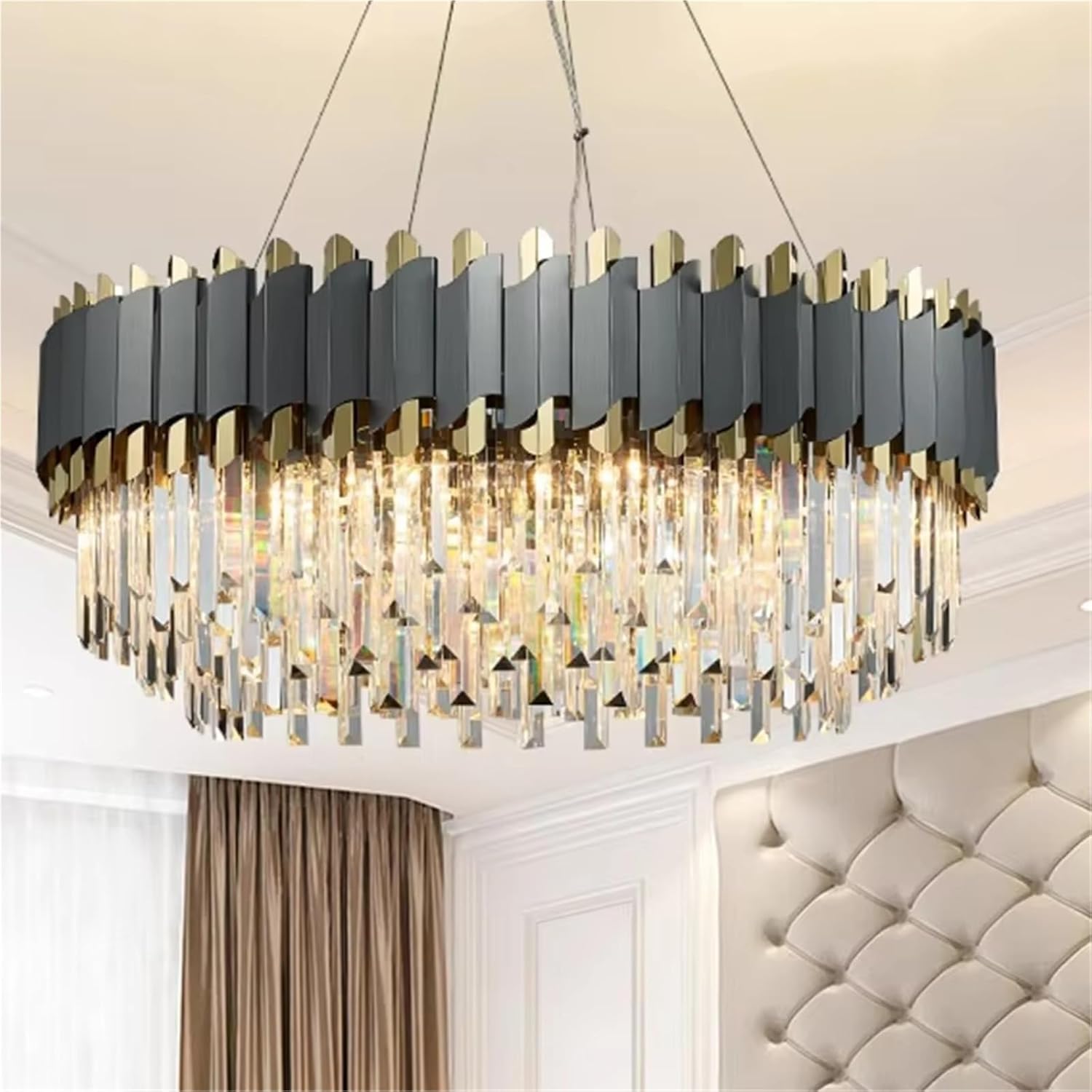 Modern Luxury Ceiling Chandeliers LED Lighting Crystal Hanging Lamps Designer Home Decoration Lustres for Living Room,Dining Light Fixtures