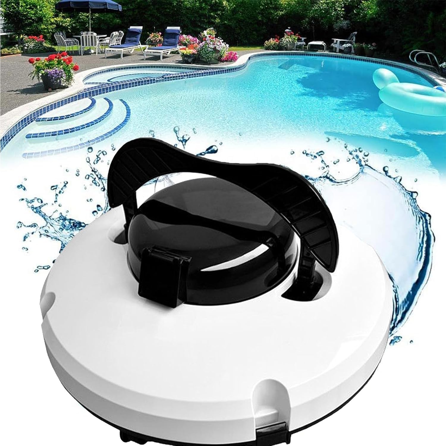 Cordless Robotic Pool Cleaner, Robot Swimming Pool Cleaner Cordless Automatic Vacuum Electric Brushes Outdoor 5200mah Recharge Cruising Ability 120 Minutes