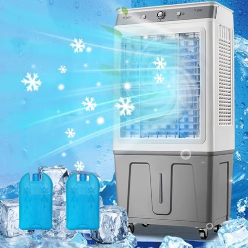 Generic Evaporative Air Cooler, Swamp Cooler With 9 Gal Tank, Portable Air Conditioner For Garage, Yard, Air Cooler Cooling Fan With Universal Wheel