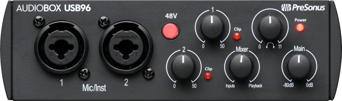 PreSonus AudioBox 96 25th Anniversary USB Audio Interface with Studio One Artist DAW Recording Software