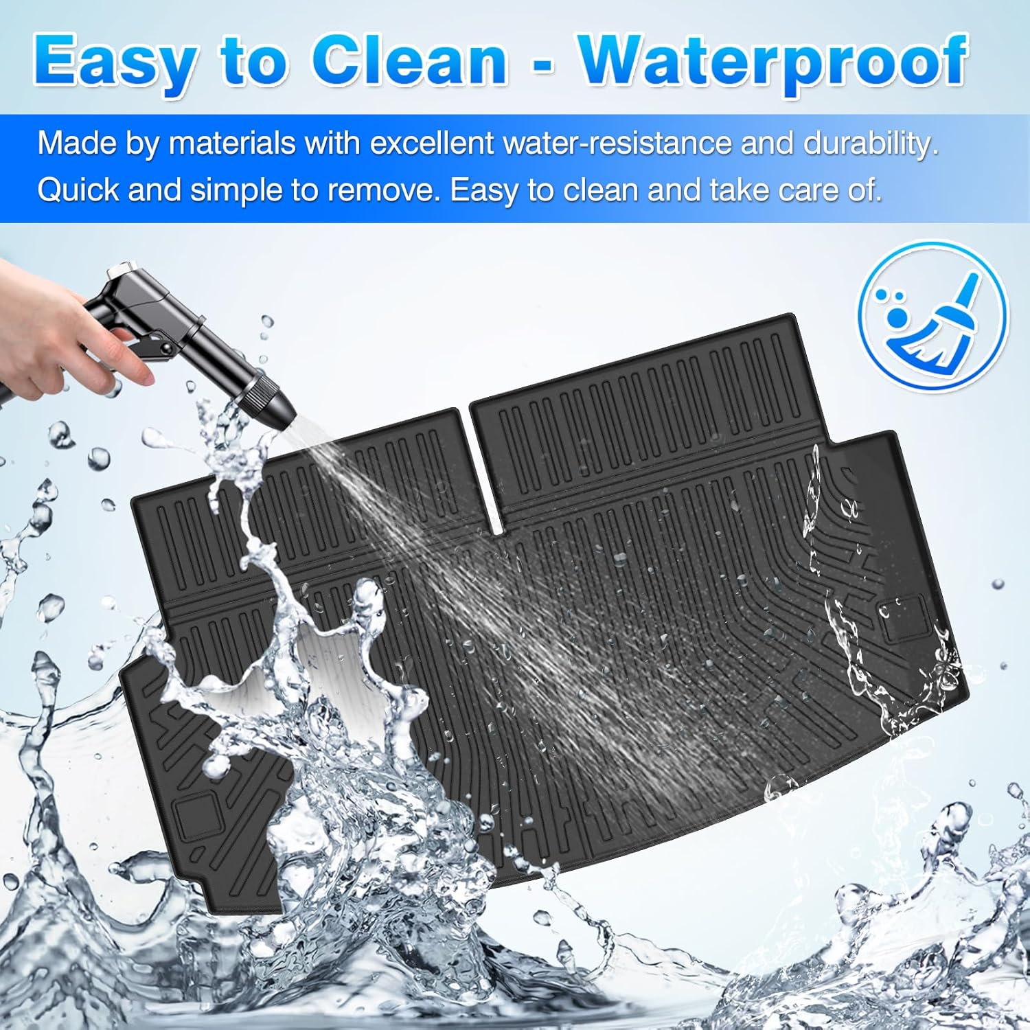 Durango Cargo Liner - Trunk Mat for Dodge Durango 6 & 7 Seats 2016-2025 2026, All Weather Cargo Mat for Durango Accessories, Heavy Duty Car Mats, Car Accessories