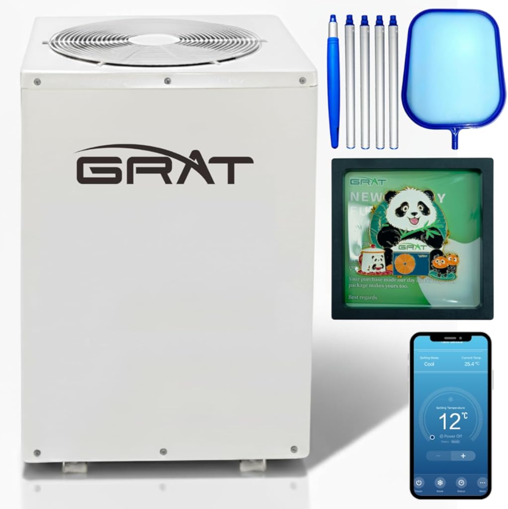 Full Inverter Heat Pump for Hot Tub and Bath, 35,000 BTU Electric Swimming Pool Heater, 10000 Gallons, for Above and In ground Pools, WiFi Capable Timer, Heating and Cooling, Defrosting, 220-240V