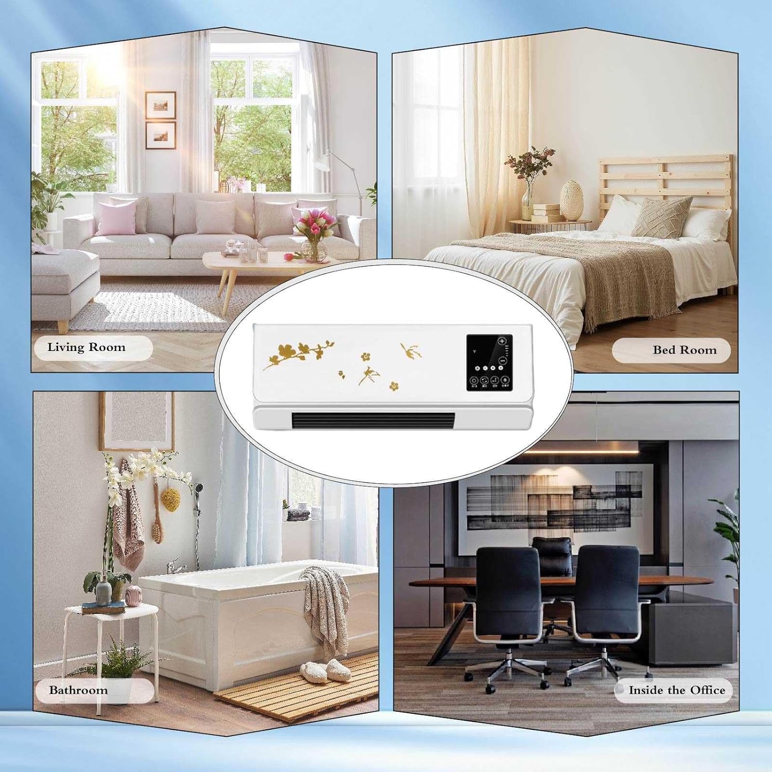 Portable Air Conditioner Split Max Multifunctional Cooling Air 3s Desktop Wall Mounted 2-in-1 Super Quiet Blow Cool Breeze & Heating, for Home, Office