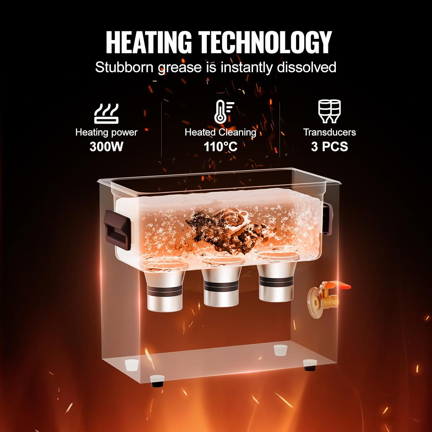 VEVOR 6L Sonic Cleaner with Heater Timer & Basket, Professional Digital Sonic Cavitation Machine, 180W Cleaning Machine for Watch Instruments, Glasses, Coin, Metal Parts, Tool