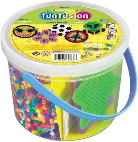 4 X Perler Beads 6,000 Count Bucket-Multi Mix