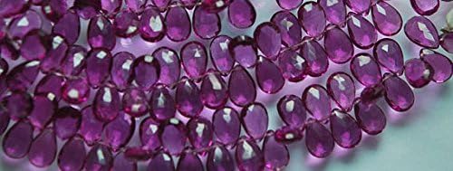 365 Pcs,Super Finest,Rhodolite Garnet Quartz Faceted Pear Briolette, Size 12mm Approx