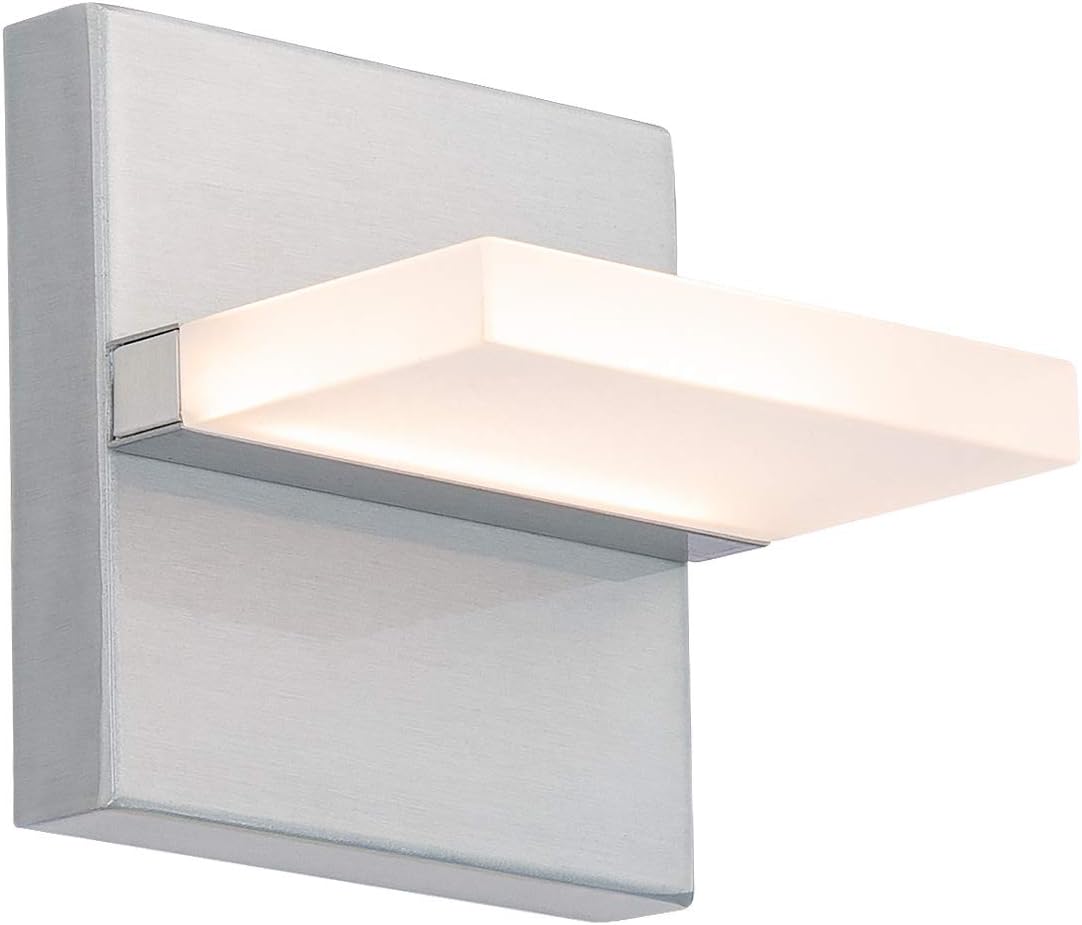 WAC Lighting dweLED, Oslo 5in LED Indoor and Outdoor Wall Light 3000K in Brushed Aluminum