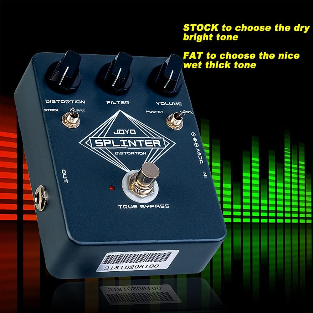 JOYO JF-22 Amplifier Simulator Distortion Pedal, R-20 Overdrive Effect Pedal and JF-21 Distortion Guitar Effect Pedal