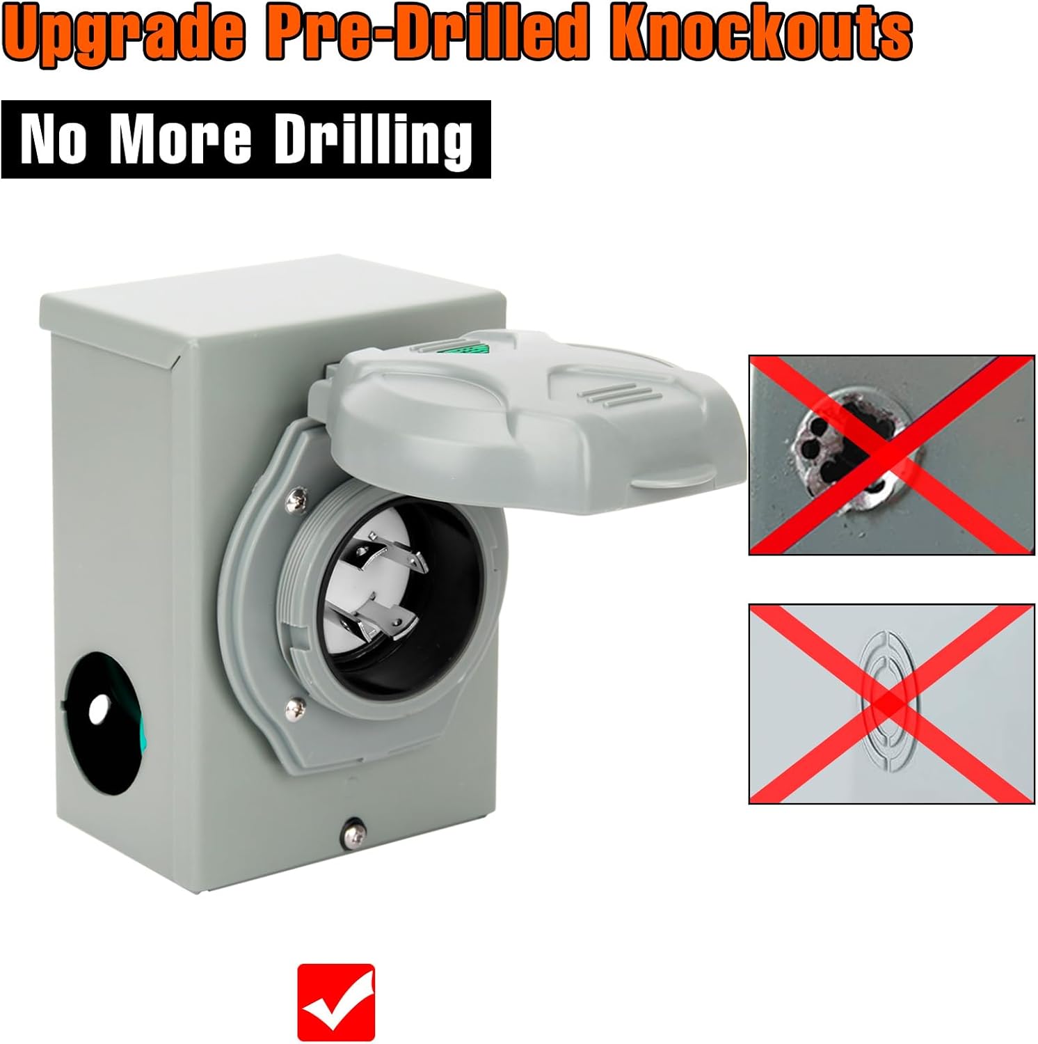 30 Feet 30 Amp Power Cord and Power Inlet Box Generator Hookup Kit, 7500W, 125V/250V Generator Extension Cable Twist Lock and Pre-Drilled Power Inlet Box for Outdoor, Home, Backup Power Use