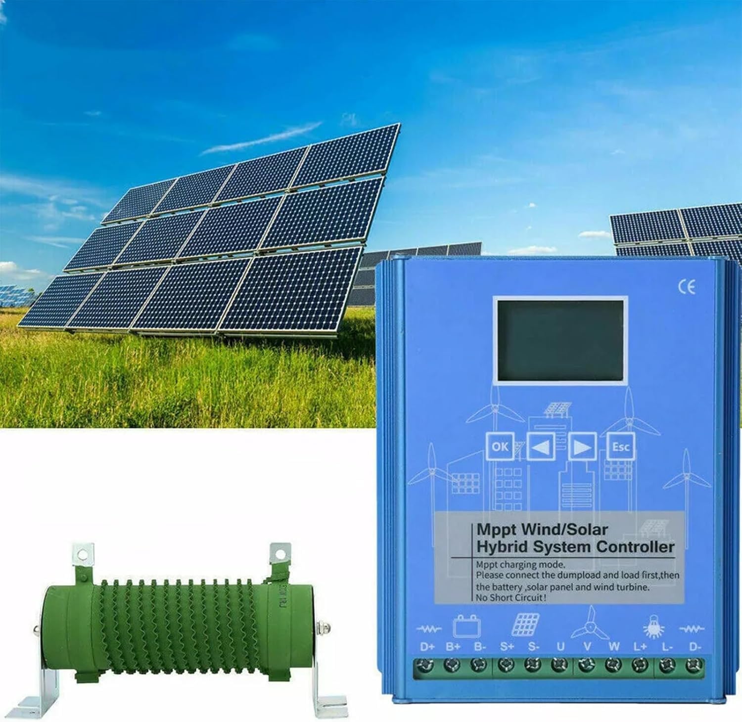 CAJUCA Wind Turbine 5000W 8 Blades Wind Horizontal Generator Wind Turbine Kit with Controller for Hybrid Wind Solar System