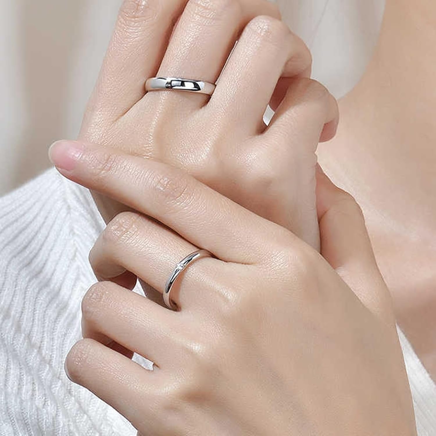 Wycian Halo Ring Men Diamond Promise Ring White Gold and PT950 with 0.03CT Diamond Size Solid Not Plated Fashion for Ladies Christmas Jewelry