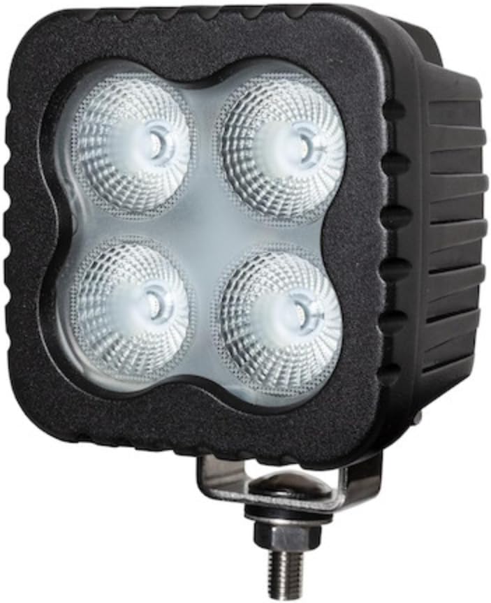 Buyers Products 1492198 4 Inch Square LED Flood Light with Heated Lens, 4 LEDs, 4500 Lumens, IP67 Rated, Flood Light for Cold Weather, Heated Work Light for Trucks, ATVs, Snowmobiles