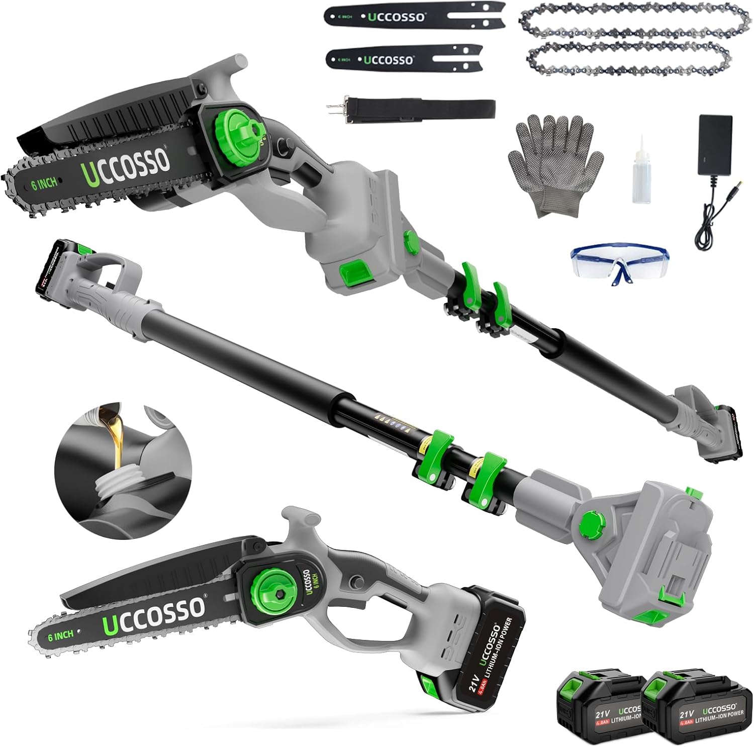 3-in-1 Electric Pole Saws for Tree Trimming 6&8