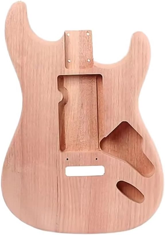 Unfinished Semi Hollow Body Electric Bass Guitar with Thin Ash Wood Body and Acoustic Neck Design, DIY Style Instrument Body for Custom Assembly Studio Upgrade and Performance Build