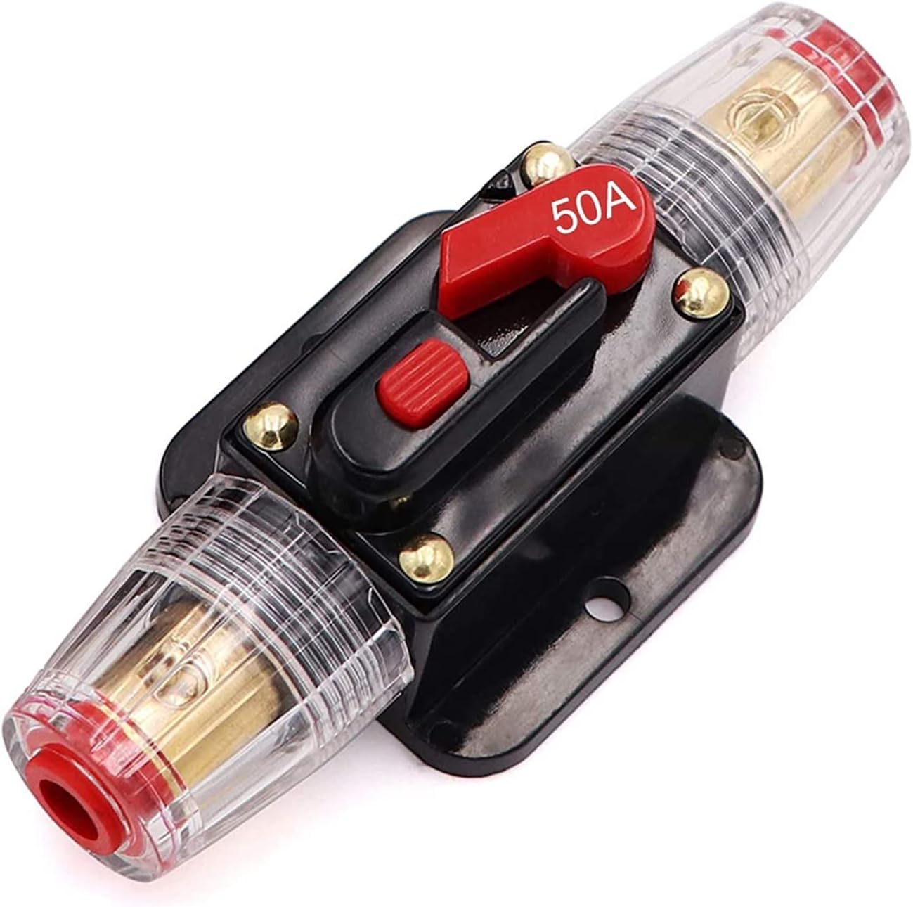 150A 125A 80A 50A 30A 12V/24V Car Truck Boat Audio Modification Stereo Amplifier Breaker Automatic Reset Fuse Holder Switch (Color : 50A)
