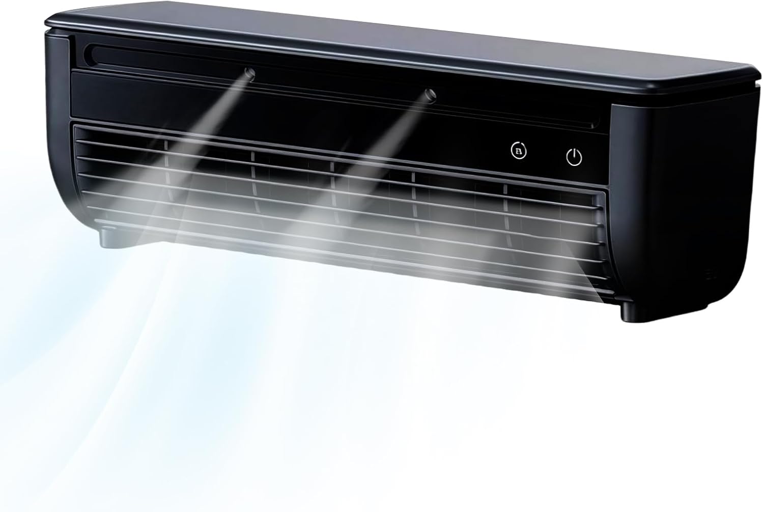 Wireless Charging Quiet AC No Drilling Kitchen Cooling Air Conditioning Three Wind Speeds, with Adjustable Spray Portable Wall Mounted Airs Conditioners Fan,for Home Office, Bedroom (Black)