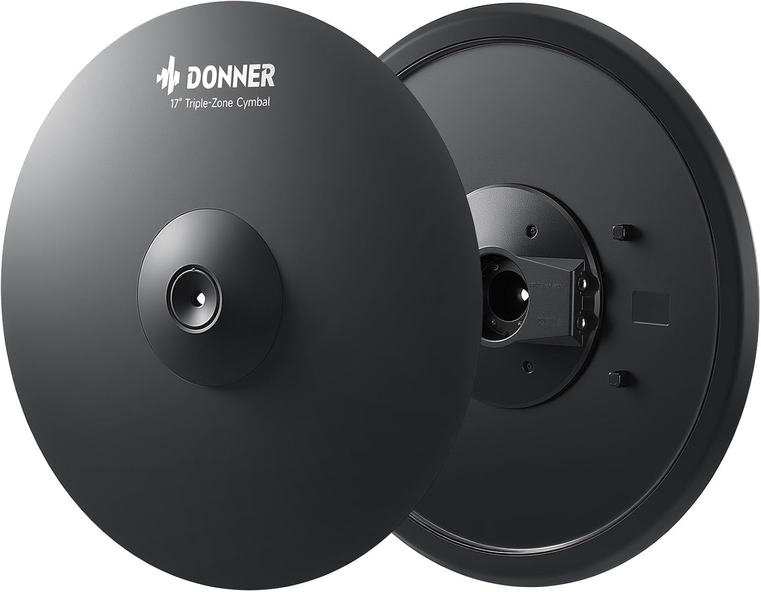 Donner Mute Cymbal for Electronic Drum Set, 17-inch Triple-Zone Crash/Ride Cymbal for Electric Drum Kit, 3 Zone E Cymbal for Digital Drum (CYB-17T)