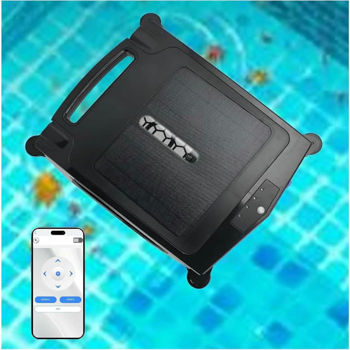 Solar Powered Automatic Robotic Pool Skimmer Cleaner, Automatic Robotic Pool Cleaner, Auto Obstacle Avoidance, for All Swimming Pool