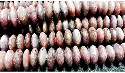 13 inch natural beads strand of 8-15mm faceted rondelle ruby gemstone beads for DIY jewelry - necklace, bracelet, earring, ring.