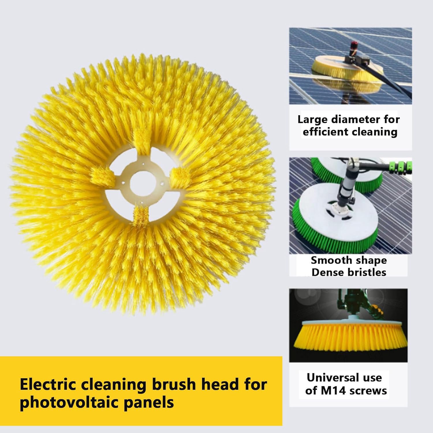 Photovoltaic Panel Cleaning Brush-Single Head Spin,3.5m/5.5m/7.5m Extendable Pole Brush,Solar Photovoltaic Panel Cleaning Brush-Mains Power,Adjustable Cleaning Angle/Speed/Water Pressure,7.5M