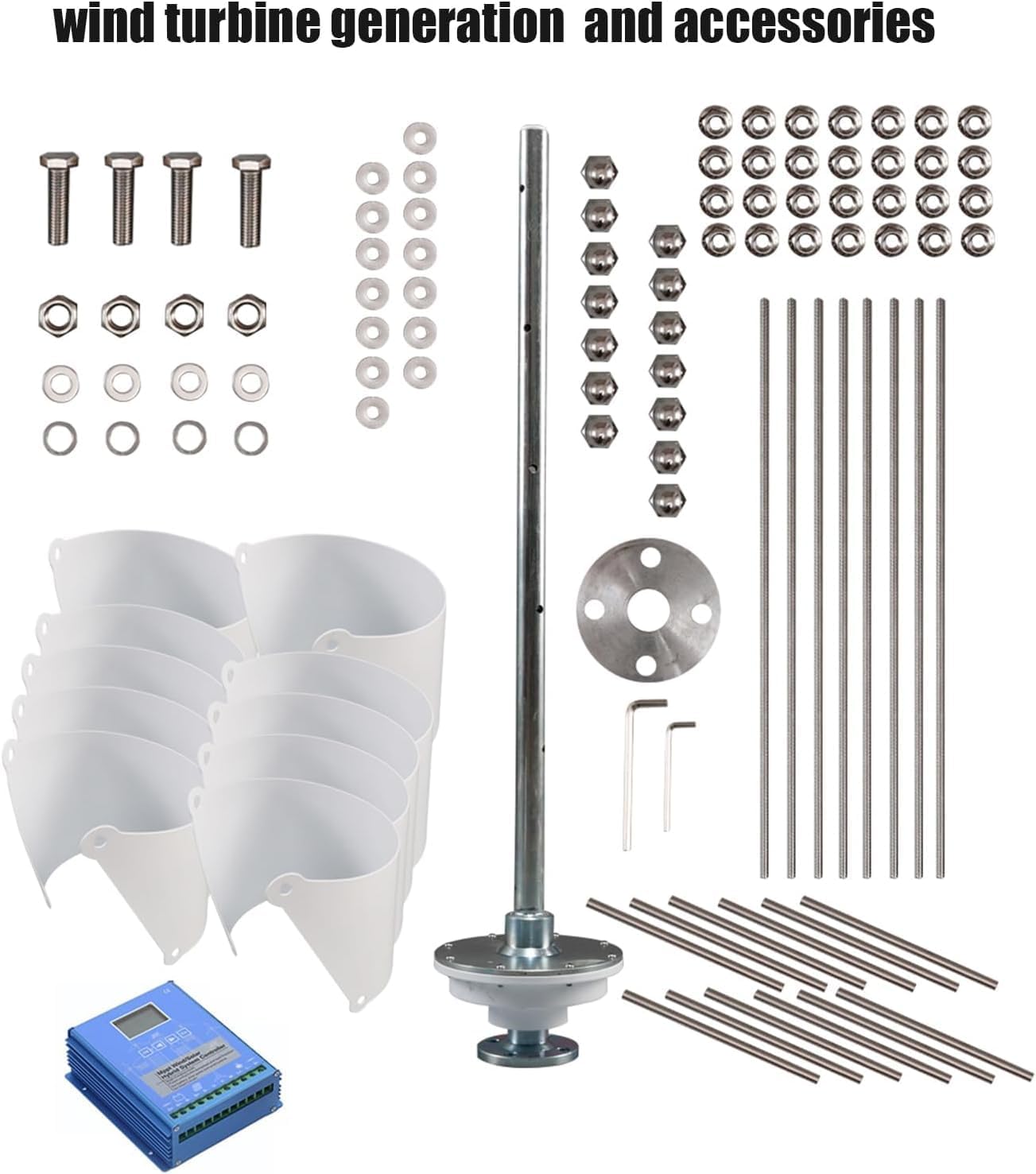 CHRISK 3000W Vertical Wind Turbine 12V 24V 48V 220V, Windmill Portable Permanent Maglev Generator High Efficiency Windmill with Hybrid Controller