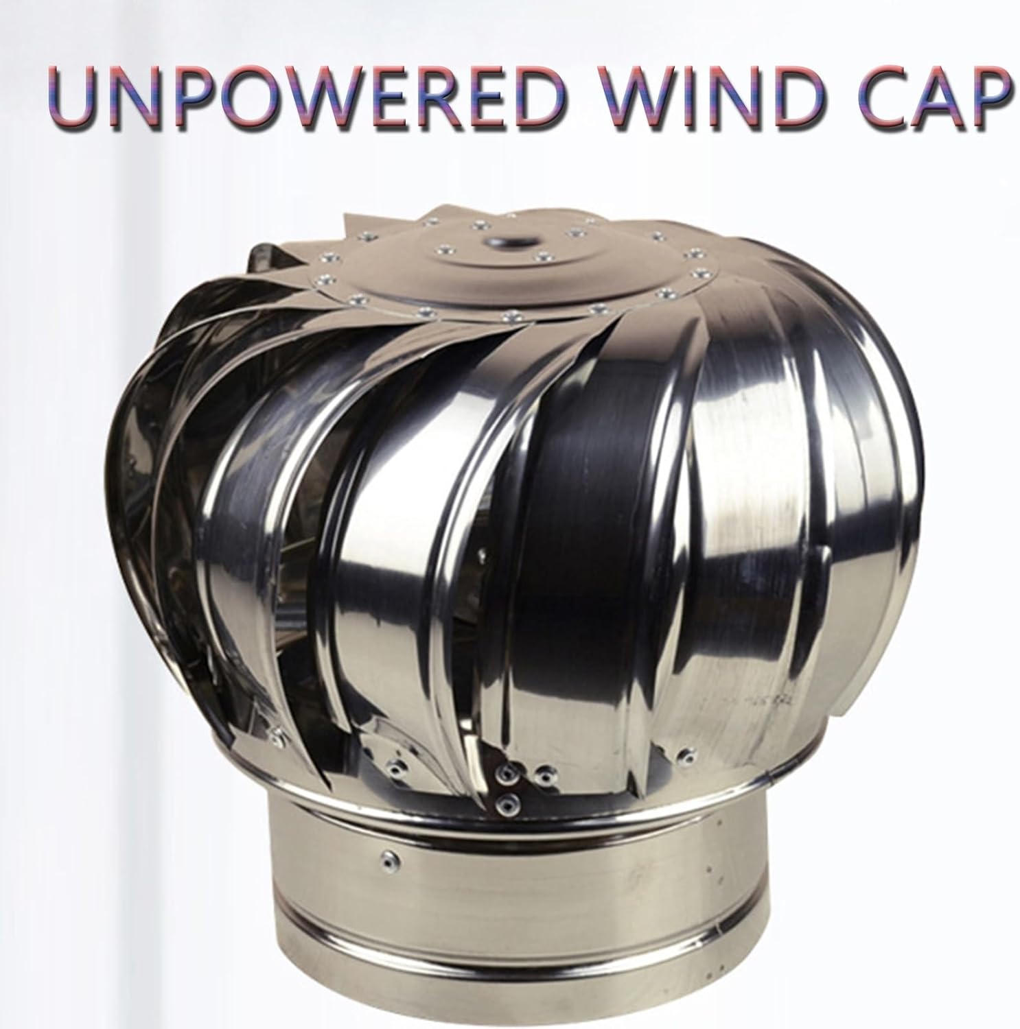 Galvanized Turbines, Roof Ventilator, Stainless Steel Exhaust Cap, Wind Turbines Air Vents, Internally Braced Wind Turbine, DIY Easy Vent Hookup Kit, Easy Connecting, For Ventilation And Exhaus )