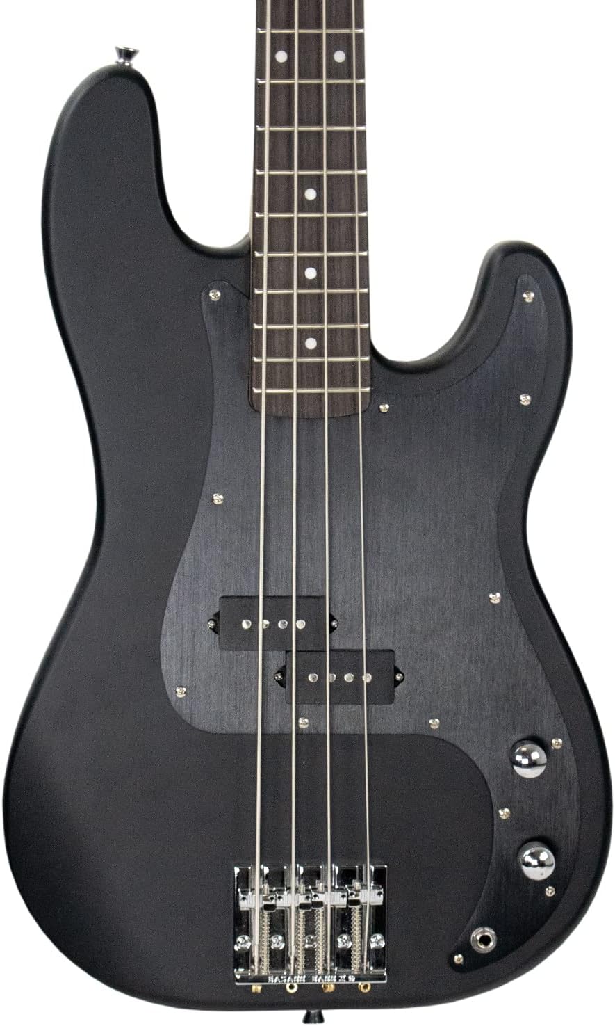 Sawtooth Americana Road Warrior Series Black w Aluminum Pickguard Electric Bass Guitar