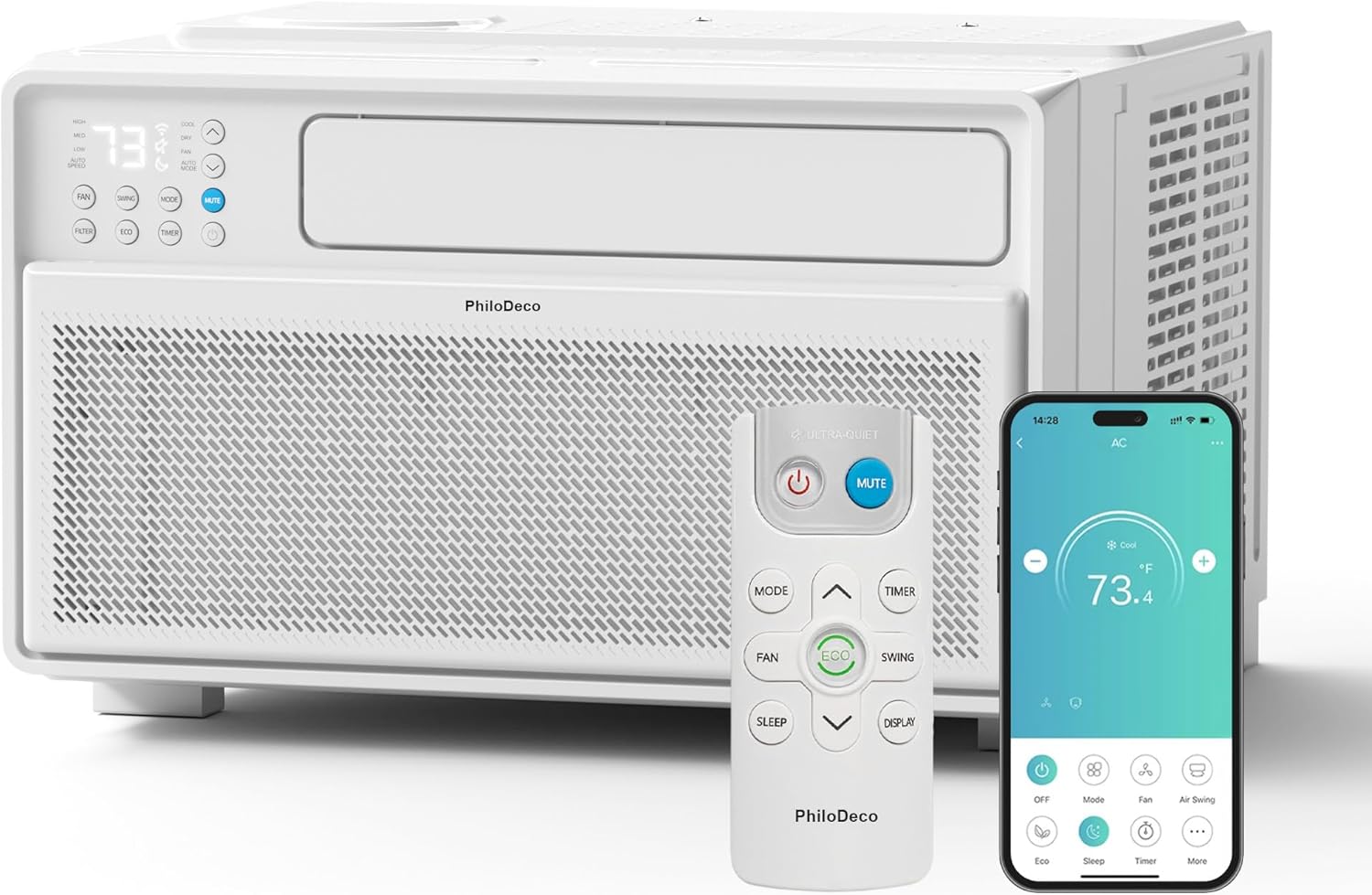 PhiloDeco Energy Star Window Air Conditioner,12000 BTU 520 sq ft. Air Conditioner Window unit with Wifi Inverter Ac, Remote Control, Ultra Quiet & Easy Installation, ECO/24 Timer/Auto Restart
