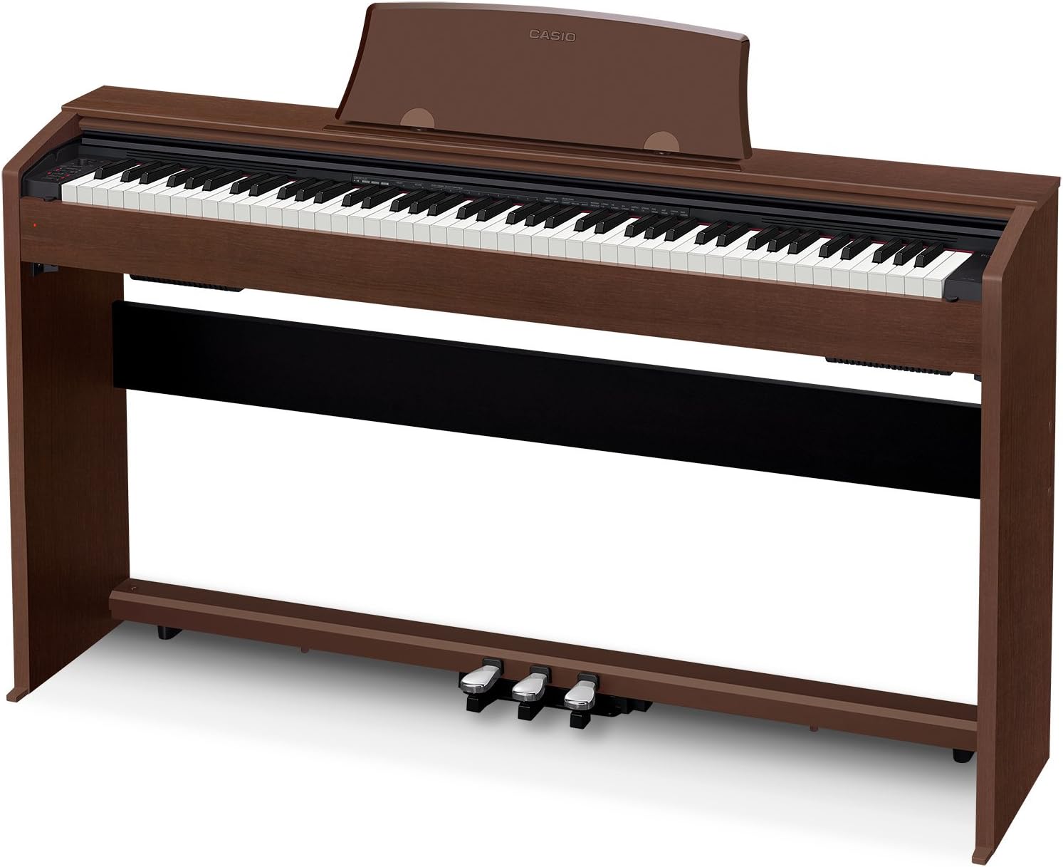 Casio Privia PX-770 Digital Piano - Brown Bundle with Adjustable Bench, Headphones, Piano Book, Online Piano Lessons, Instructional DVD, and Austin Bazaar Polishing Cloth