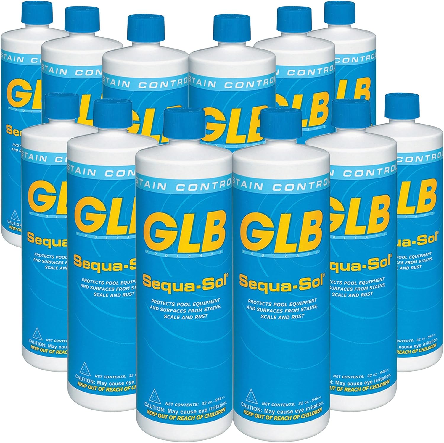 GLB 71016A-12 Sequa-Sol Sequestering Agent Pool Stain Preventer (12 Pack), 1 quart