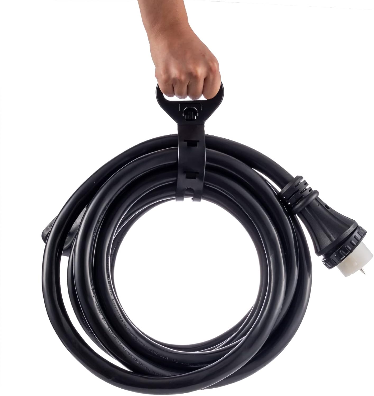 25FT 50 Amp Generator Cord with Power Inlet Box,Heavy Duty STW 6/3 + 8/1 Power Cord N14-50P & SS2-50R & CS6364 Twist Lock Connector