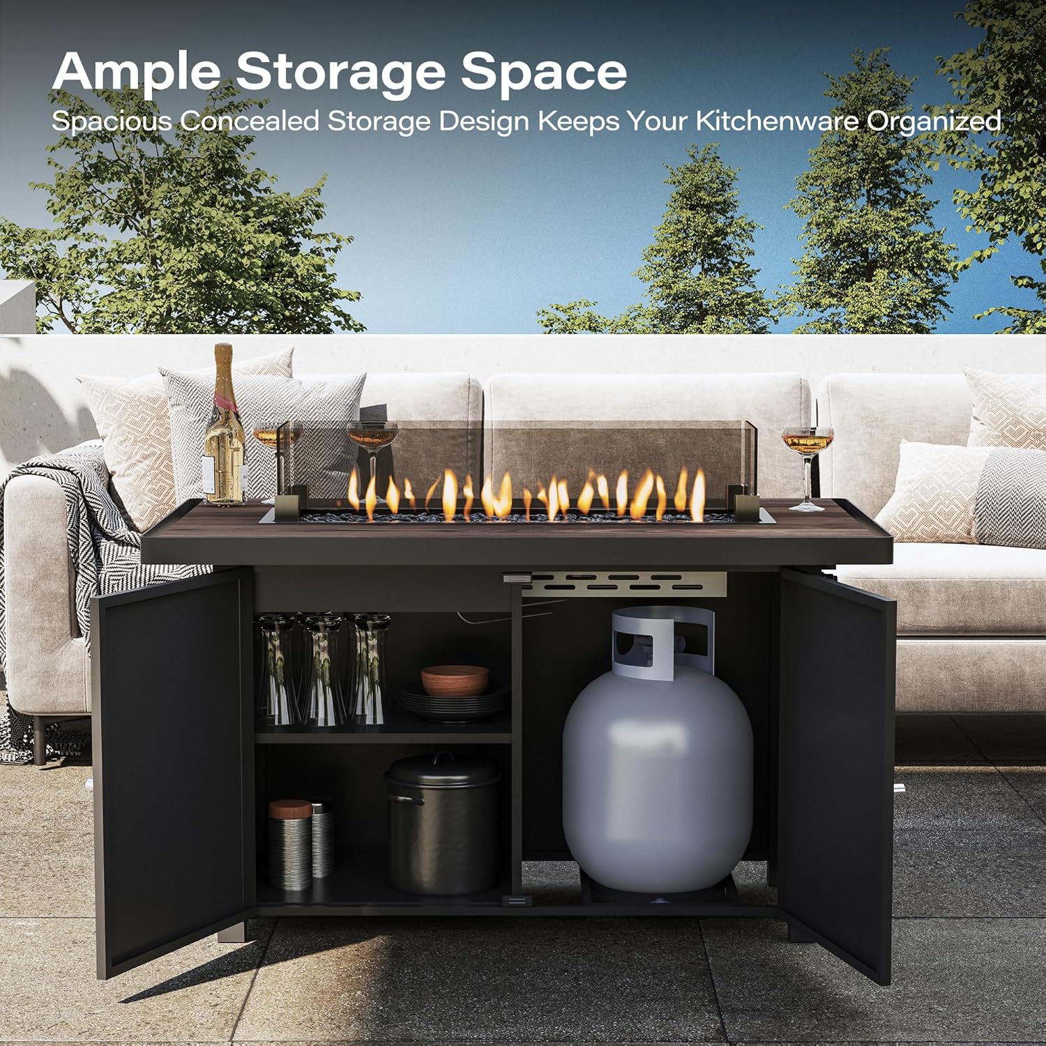 LAUSAINT HOME 9 Pieces Outdoor Patio Furniture Set with 43