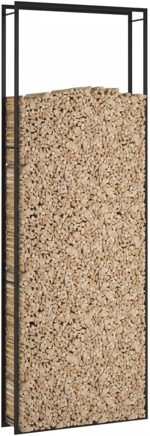 Fire Pits & Outdoor Fireplaces Firewood Rack Matt Black 43.3