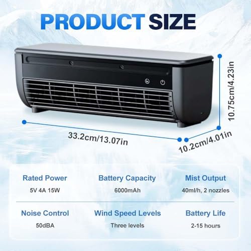 Wireless Air Conditioner, New No Drilling Kitchen Wall Mounted Fan with Remote, Mini Portable Cooling Solution for Kitchen and Bedroom